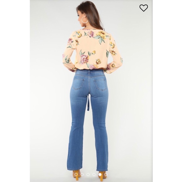 Chic Girl Belted Jeans -Medium blue wash - Picture 5 of 5